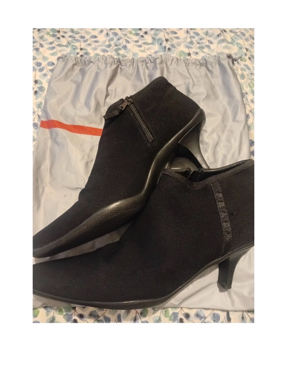 Prada Black Pointed Toe Ankle Booties - Picture 2 of 6